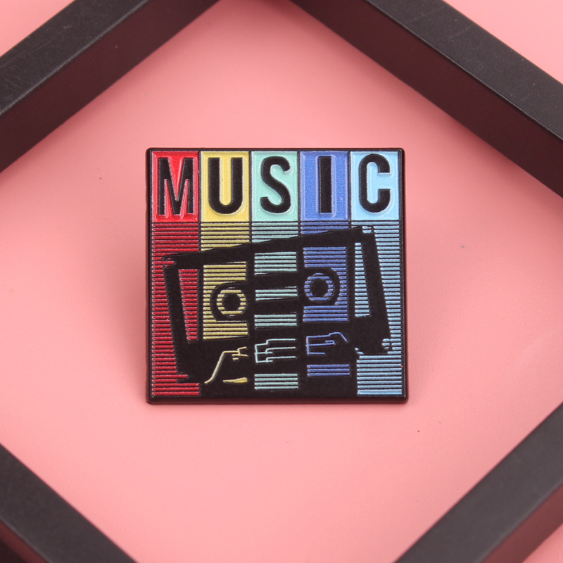 Audio Music Remix - Retro Remix Music Pin - Tipografia