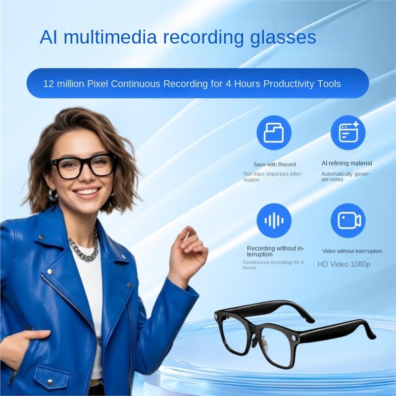 Audio Music To Video Ai - Óculos Inteligentes OLOIU Echowear com IA,