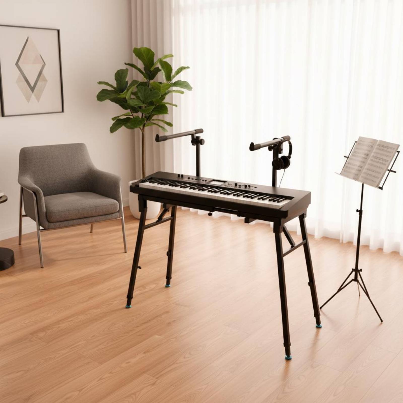 Suporte de Teclado Dobrável Po - Music Stand Folding avaliação e preço