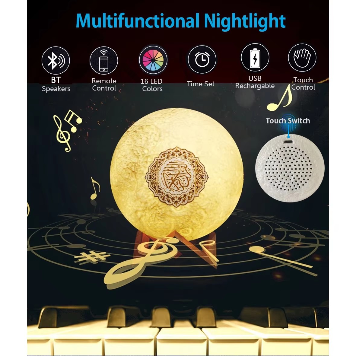 Luminária Noturna com Caixa de - Audio Music Islamic avaliação e preço